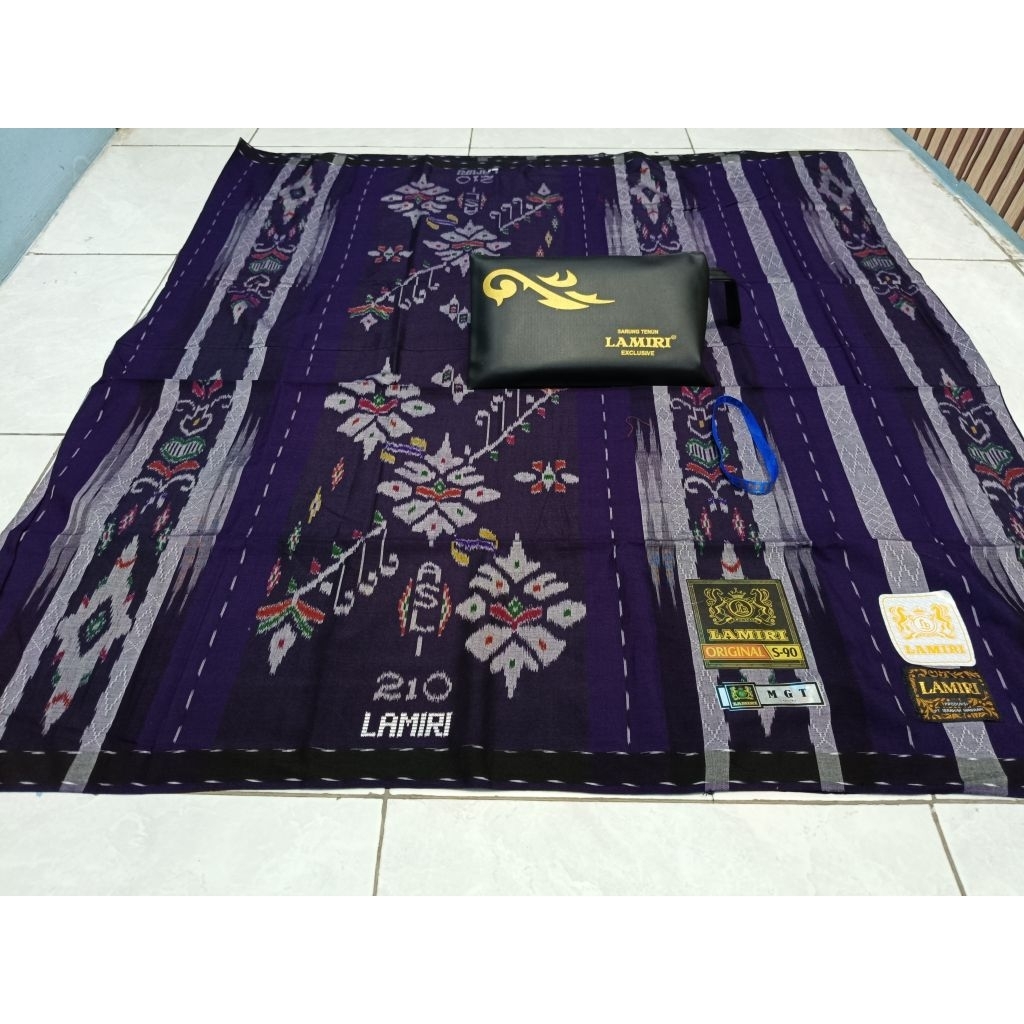 Sarung Lamiri sutra MGT jentik(songket timbul)original jahit tengah