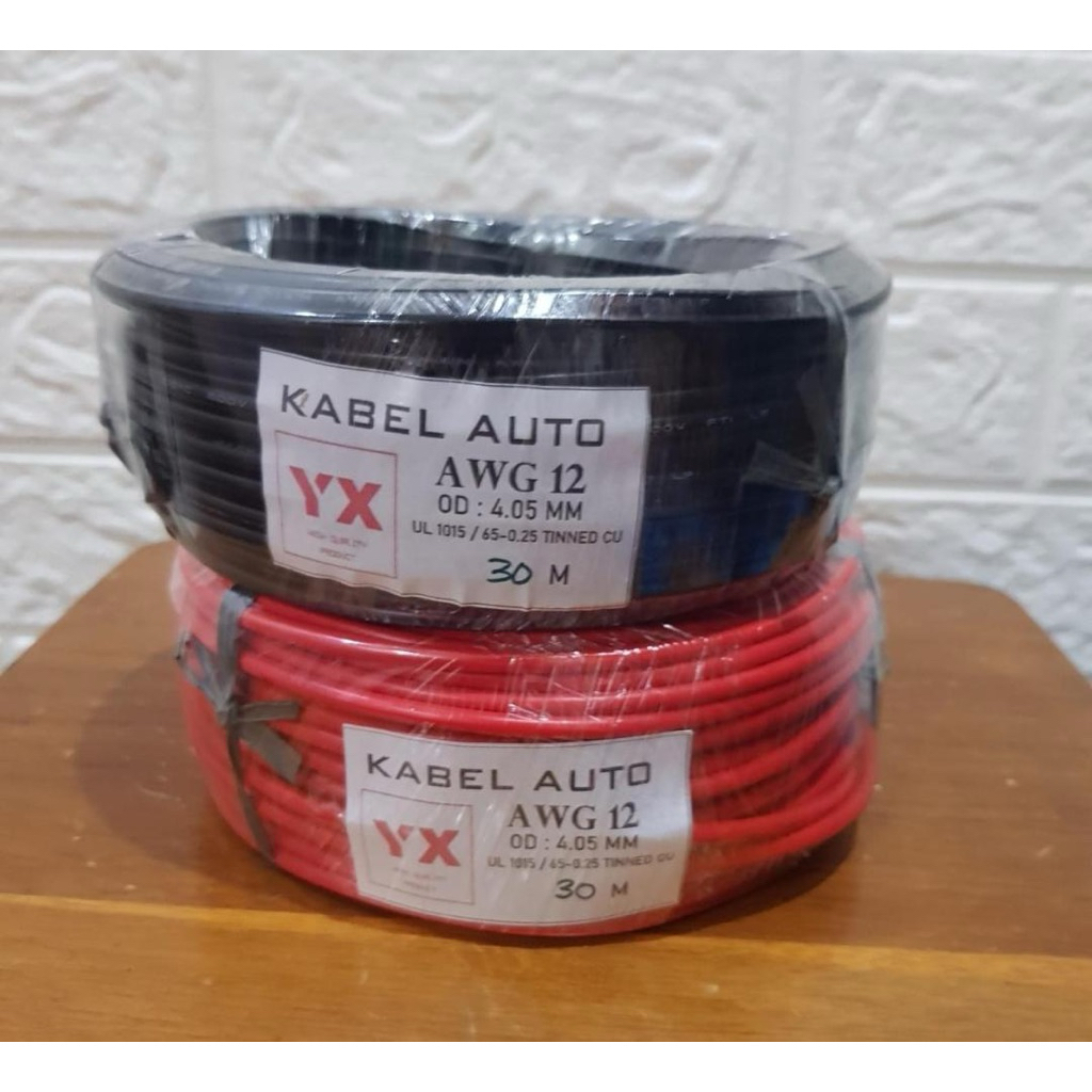 KABEL AUTO AWG 12 | CABLE AWG12 30METER | KABEL 12AWG 30M/roll YX Kabel Auto AWG 12 30 Meter - Kabel