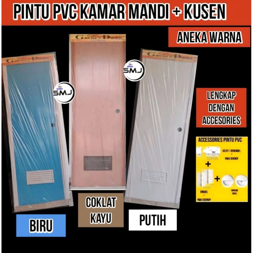 Pintu PVC Kamar Mandi Pintu Kamar Mandi PVC Pintu + Kloset Lengkap Kamar Mandi Pintu Kamar Mandi