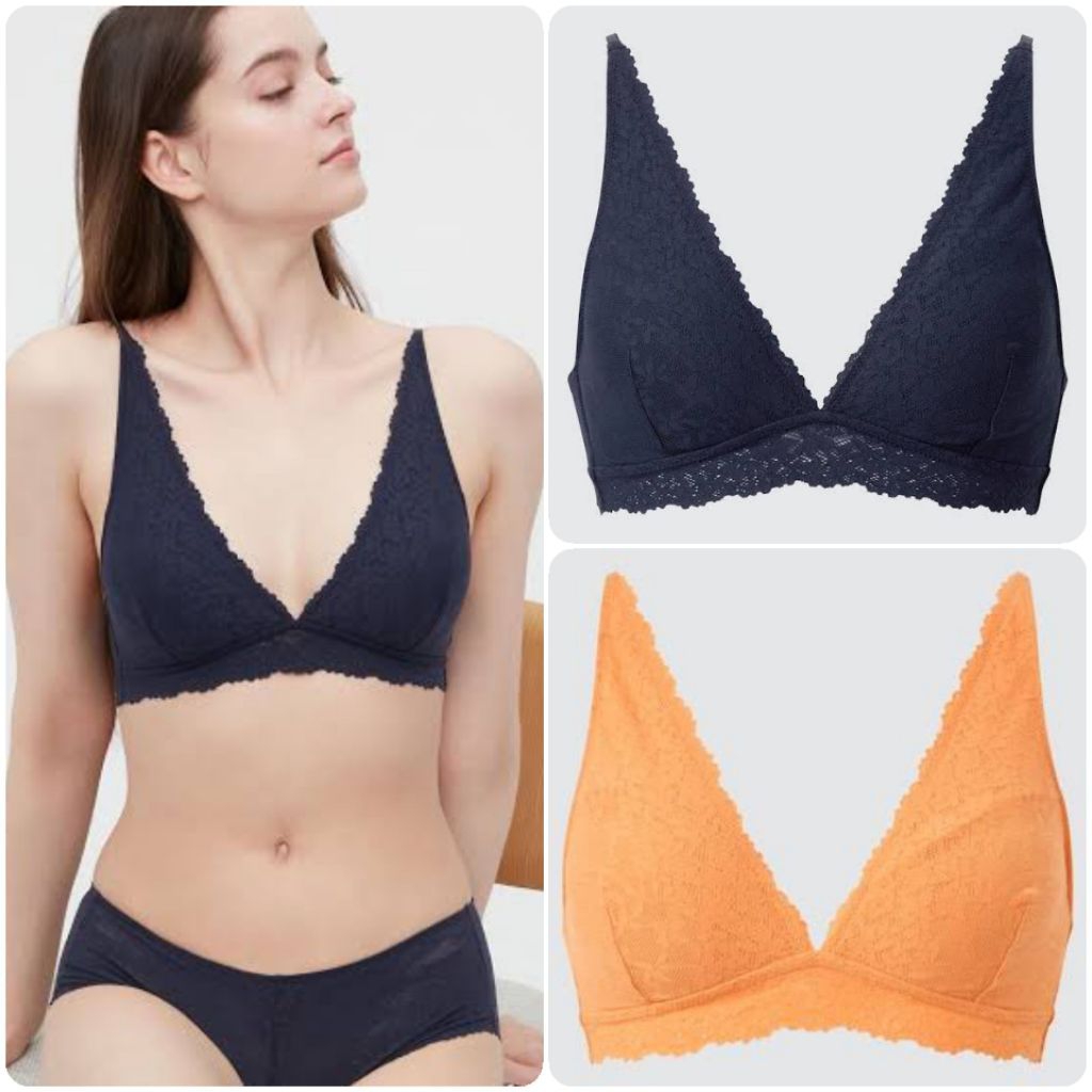 UNIQLO Wireless Relax Plunging Lace Bra