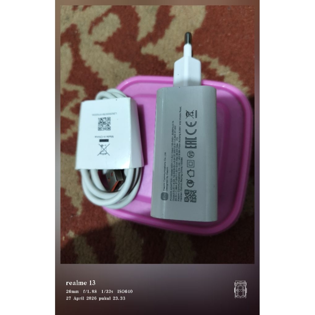 Charger xiaomi redmi poco 33 watt fast charging