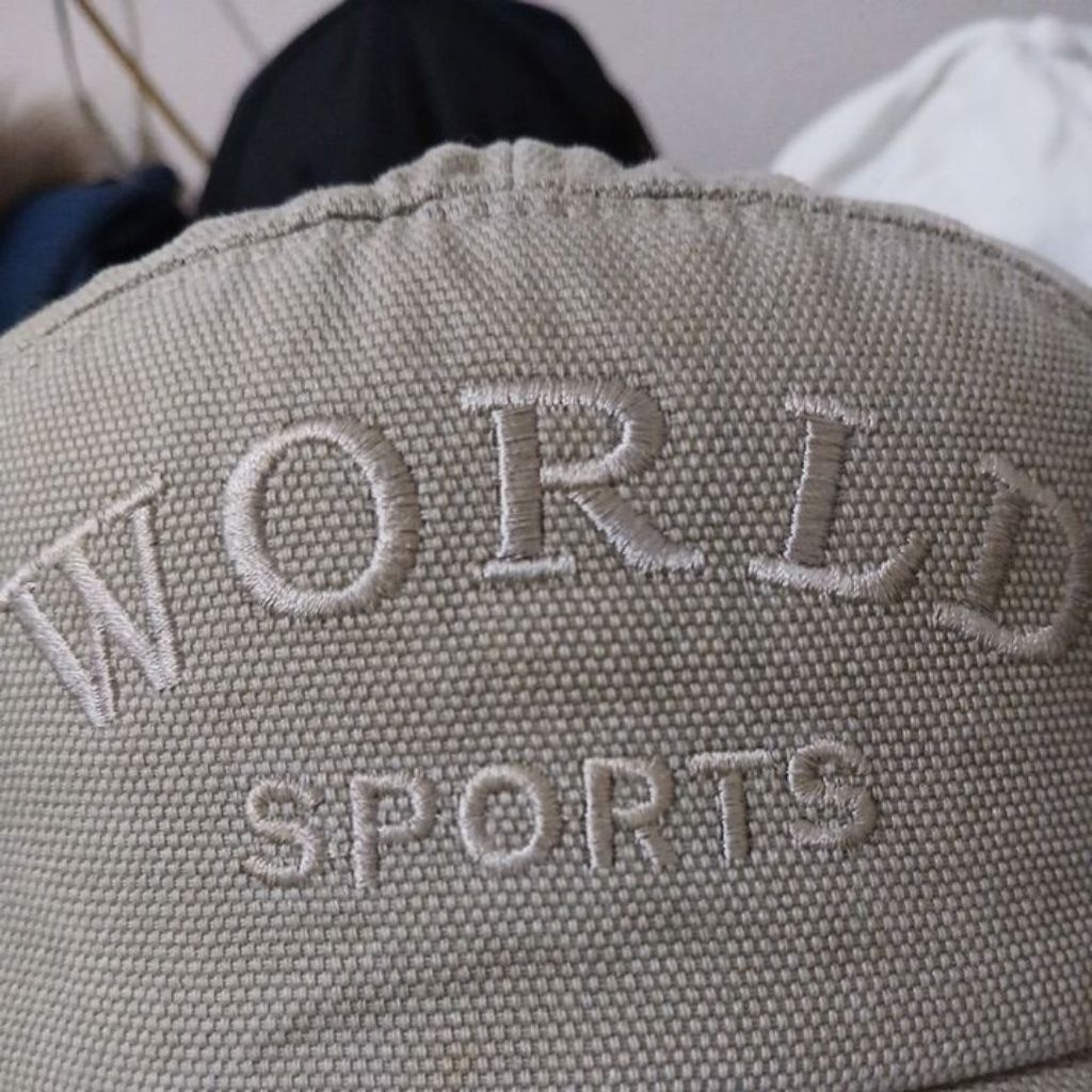 Topi 5 panel bahan katun canvas warna cream logo bordir halus DAZZMAN second Original allsize stelan