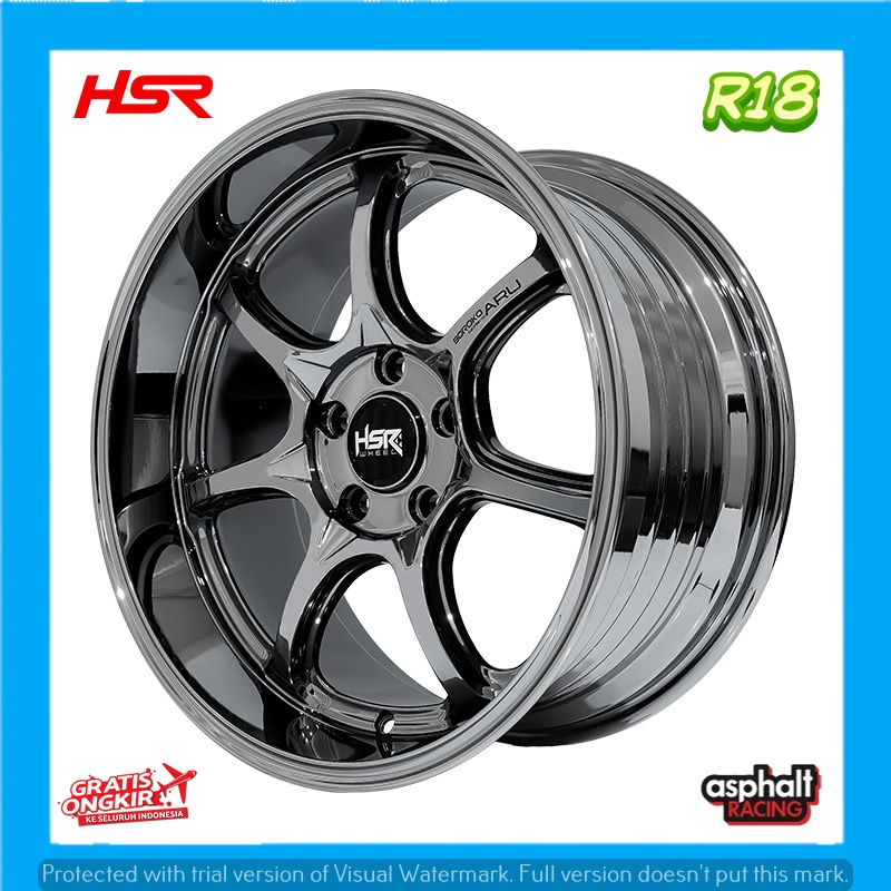 VELG MOBIL HSR ARU TC20 R18 PCD 5X114,3 BLACK CHROME UNTUK MOBIL NISSAN XTRAIL JUKE HYUNDAI IONIQ 5