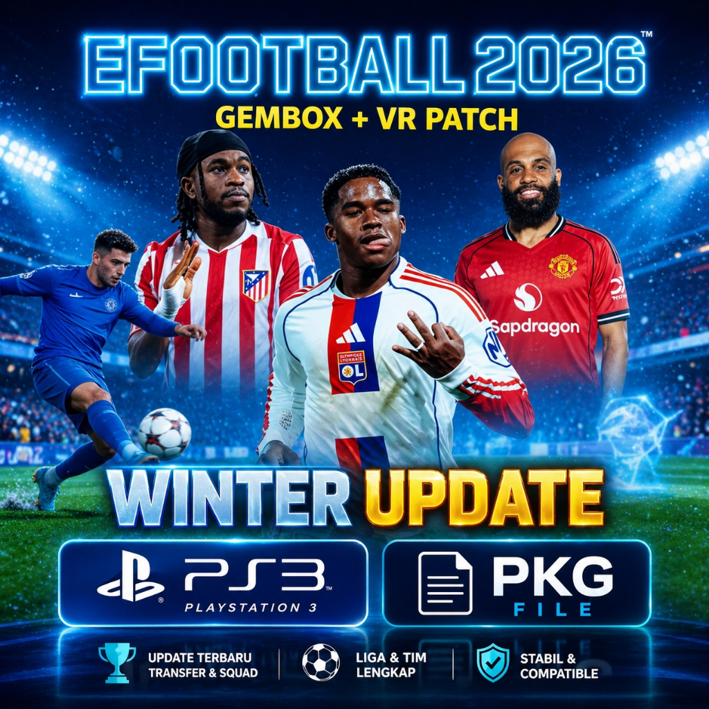 PES 2026 PS3 Update Terbaru PKG (Hen) | Patch VR / Gembox Winter Transfer