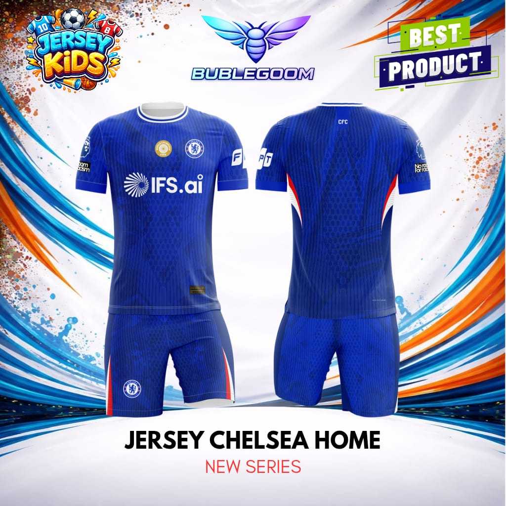 SETELAN BAJU BOLA ANAK CHELSEA | JERSEY BOLA ANAK | JERSEY CHELSEA / ERSEY BAJU BOLA CHELSI KIDS ANA