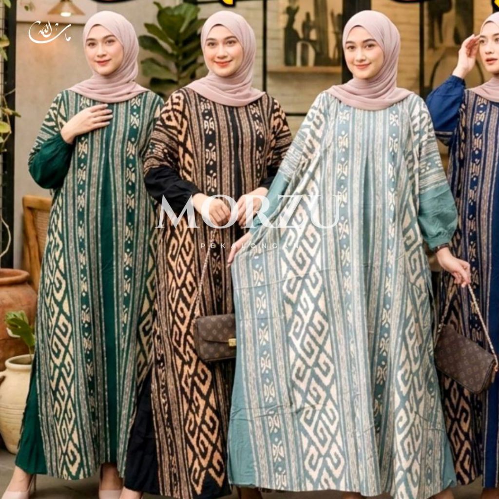 Gamis Kaftan Asmat Etnik Wanita Baju Muslim Wanita Gamis Rayon