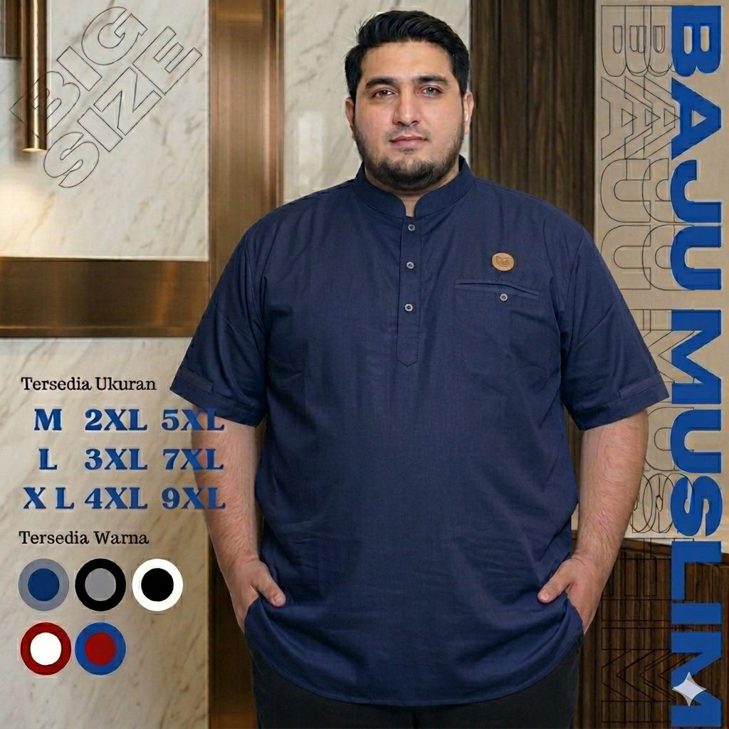 Baju Koko dewasa Jumbo Pria Big Size Xxxl Xxxxl 5xl 7xl 9xl