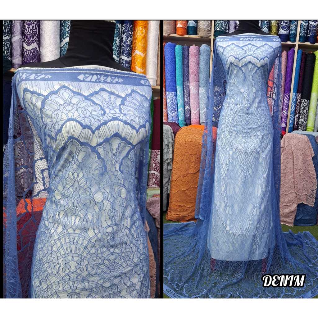 kain bahan brokat chantily/bahan chantily/bahan kebaya bali