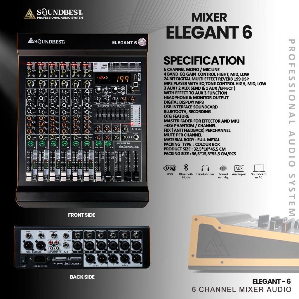 Mixer Soundbest ELEGANT 4 / 6 / 8 / 12 Canel komplit kompresor