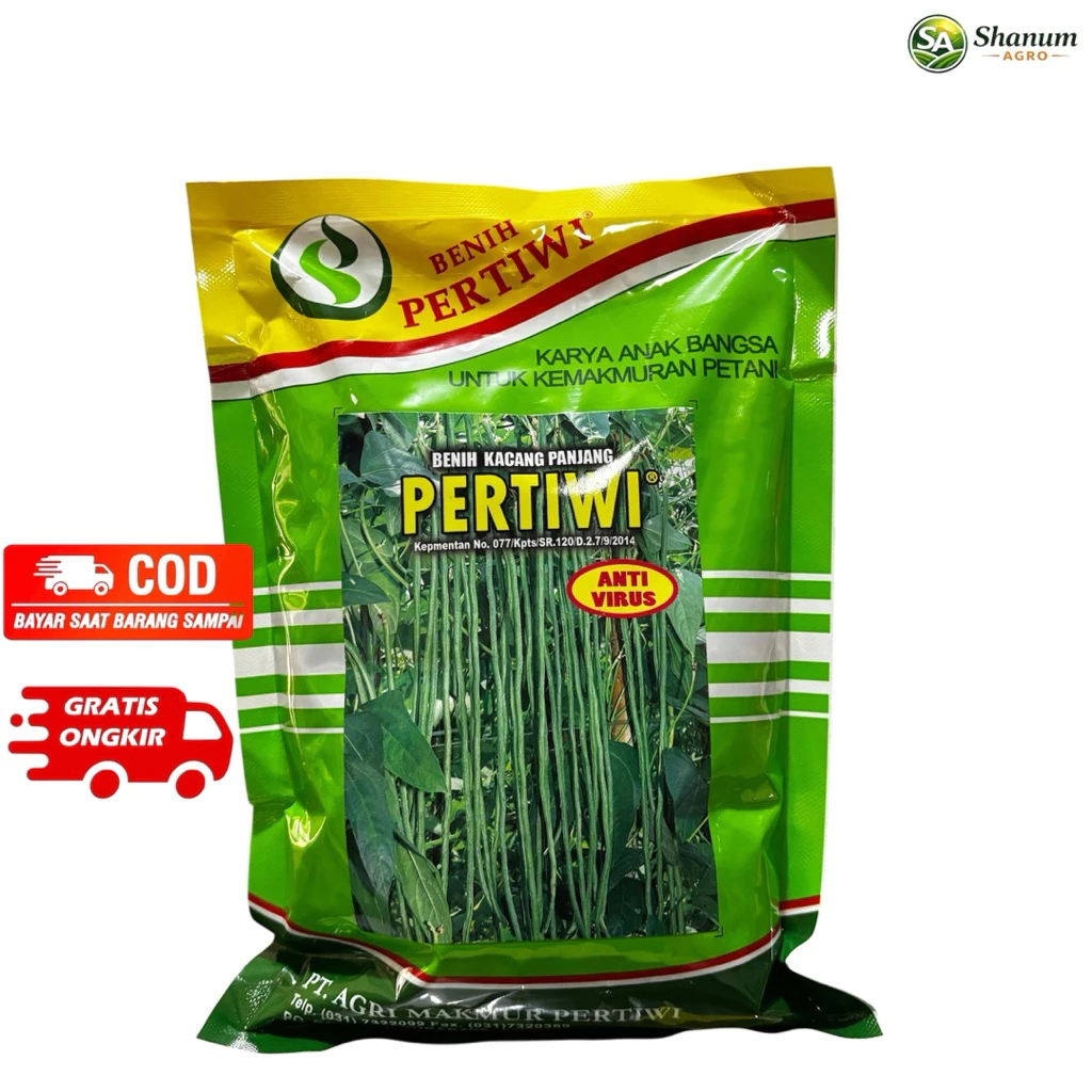 Bisa COD Benih Kacang Panjang Pertiwi 500 Gram - Bibit Kacang Pertiwi