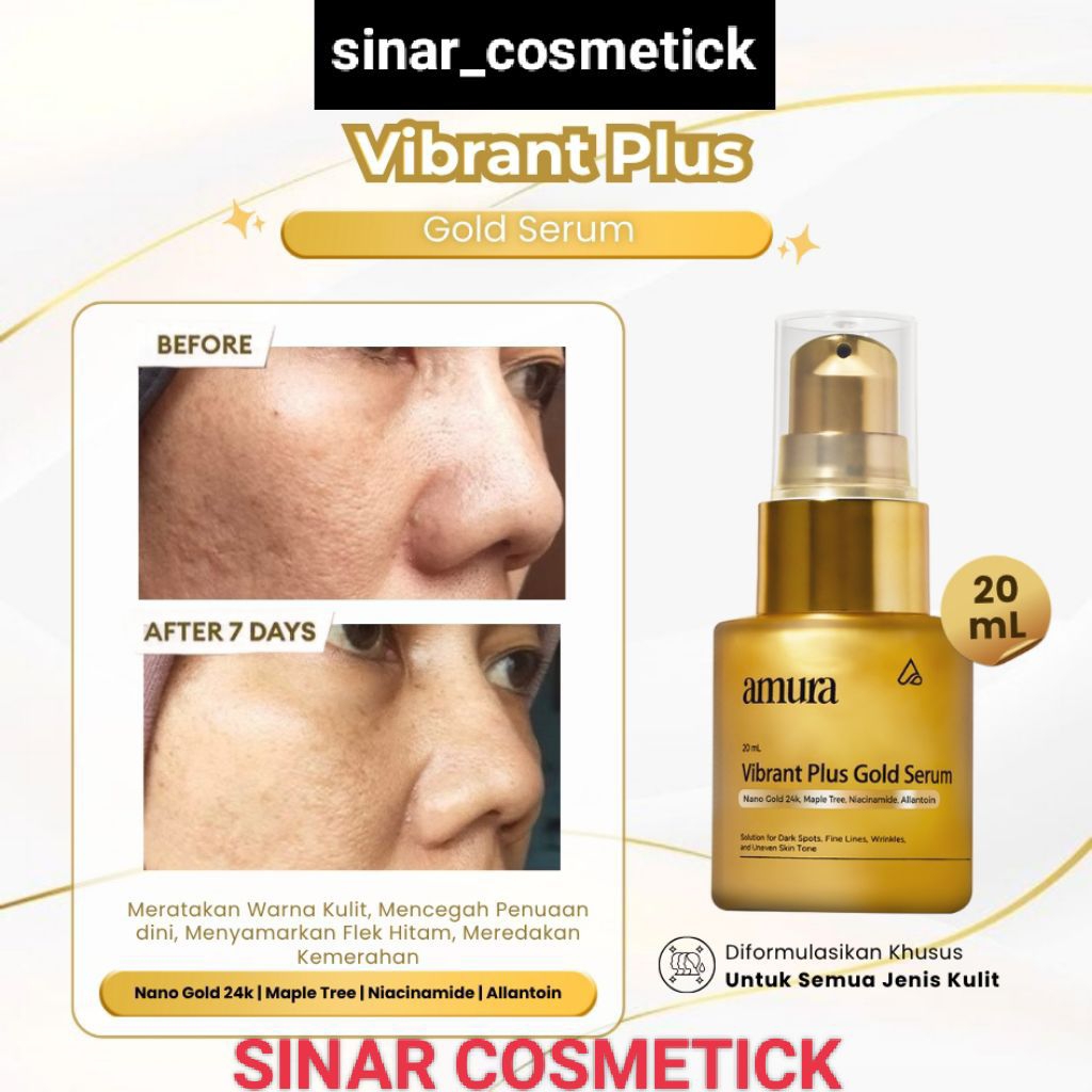 AMURA GOLD SERUM - SKINCARE ATASI FLEK HITAM & KERUTAN ( GOLD )