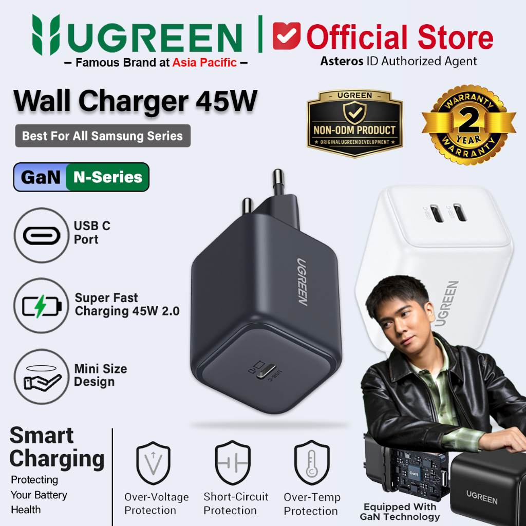 UGREEN Kepala Charger GaN 45W Samsung Super Fast Charging 2.0 45W