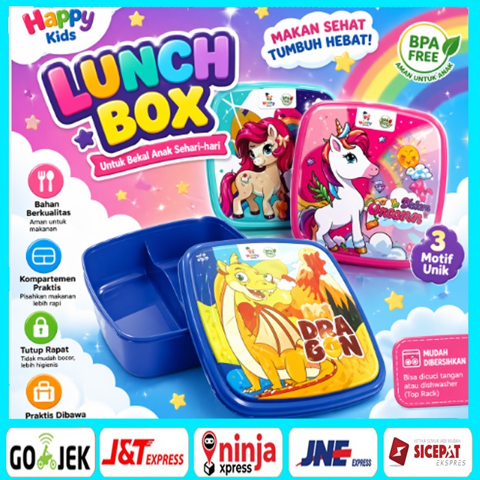 BBS [ TERMURAH ] LUNCH BOX LUCKY / LUNCH BOX LUCU FOOD GRADE / TEMPAT MAKAN ANAK BERKUALITAS