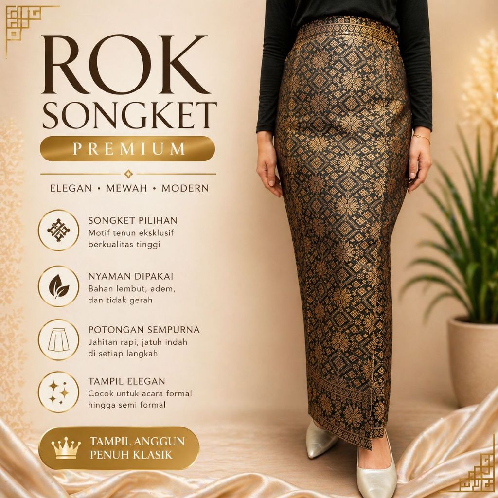 zyorawear - Rok Songket Span / Real Pict Rok Songket / Rok Songket Instan / Rok Songket Bawahan Keba