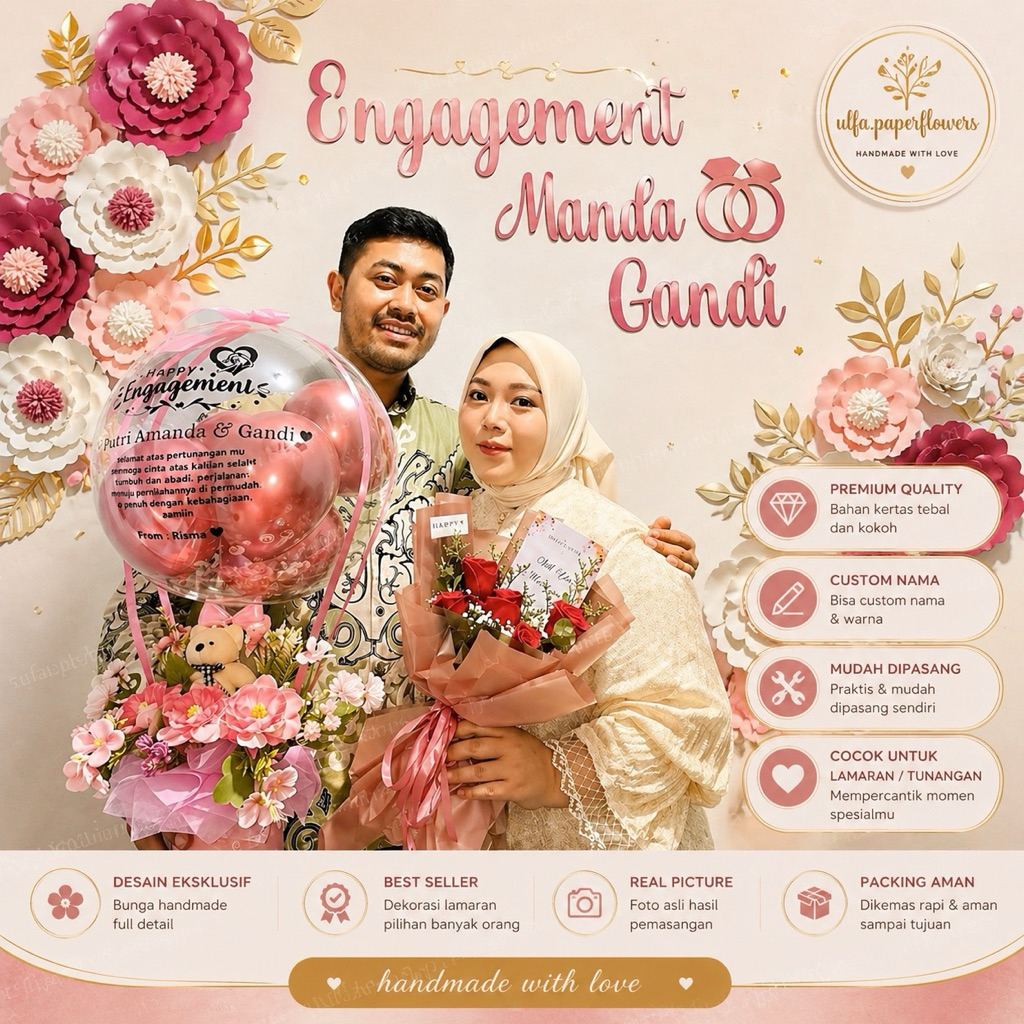 Paperflowers Backdrop Engagement