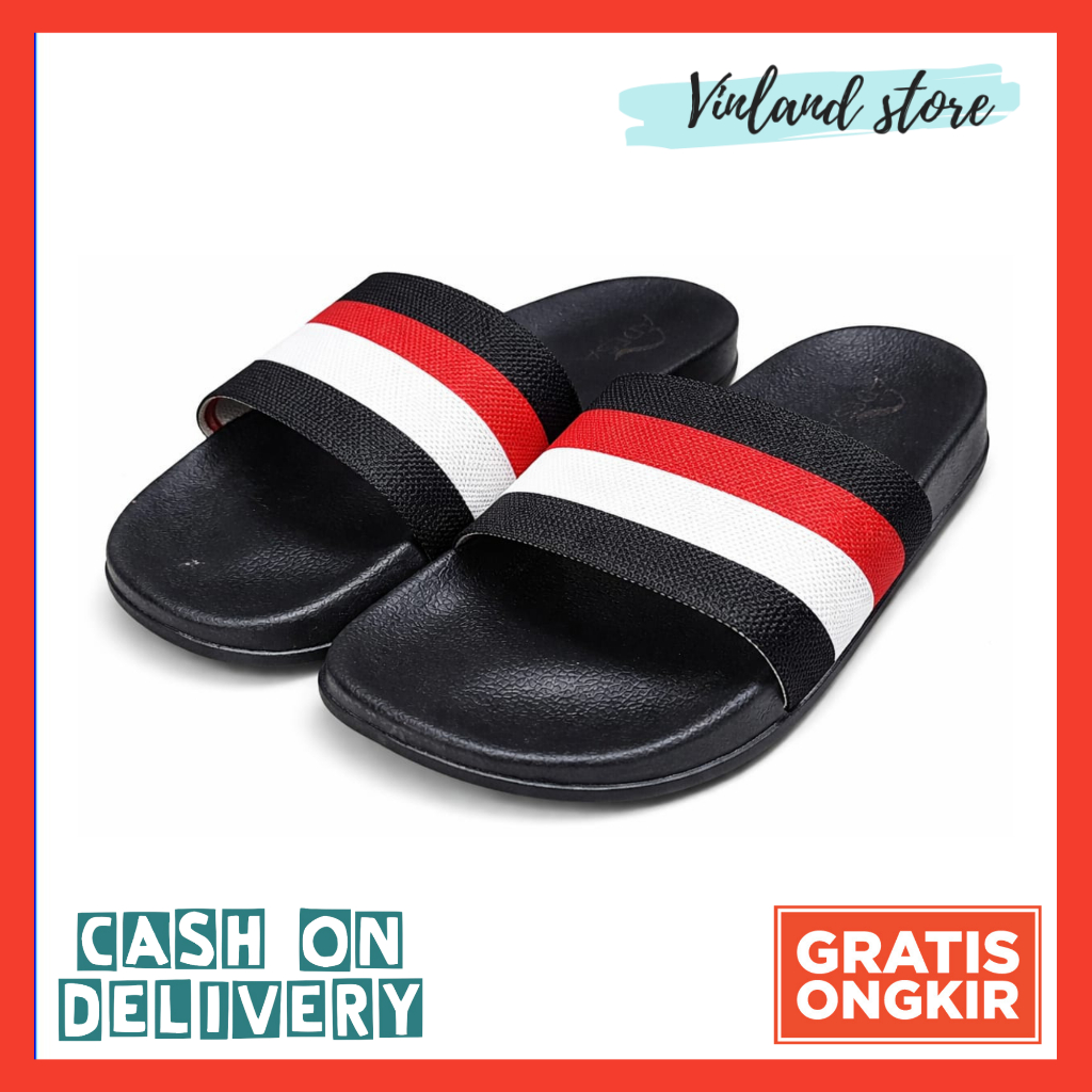 Sandal Pria Wanita Kekinian [36-44] Slip On Kain Ringan Nyaman Keren ADESA