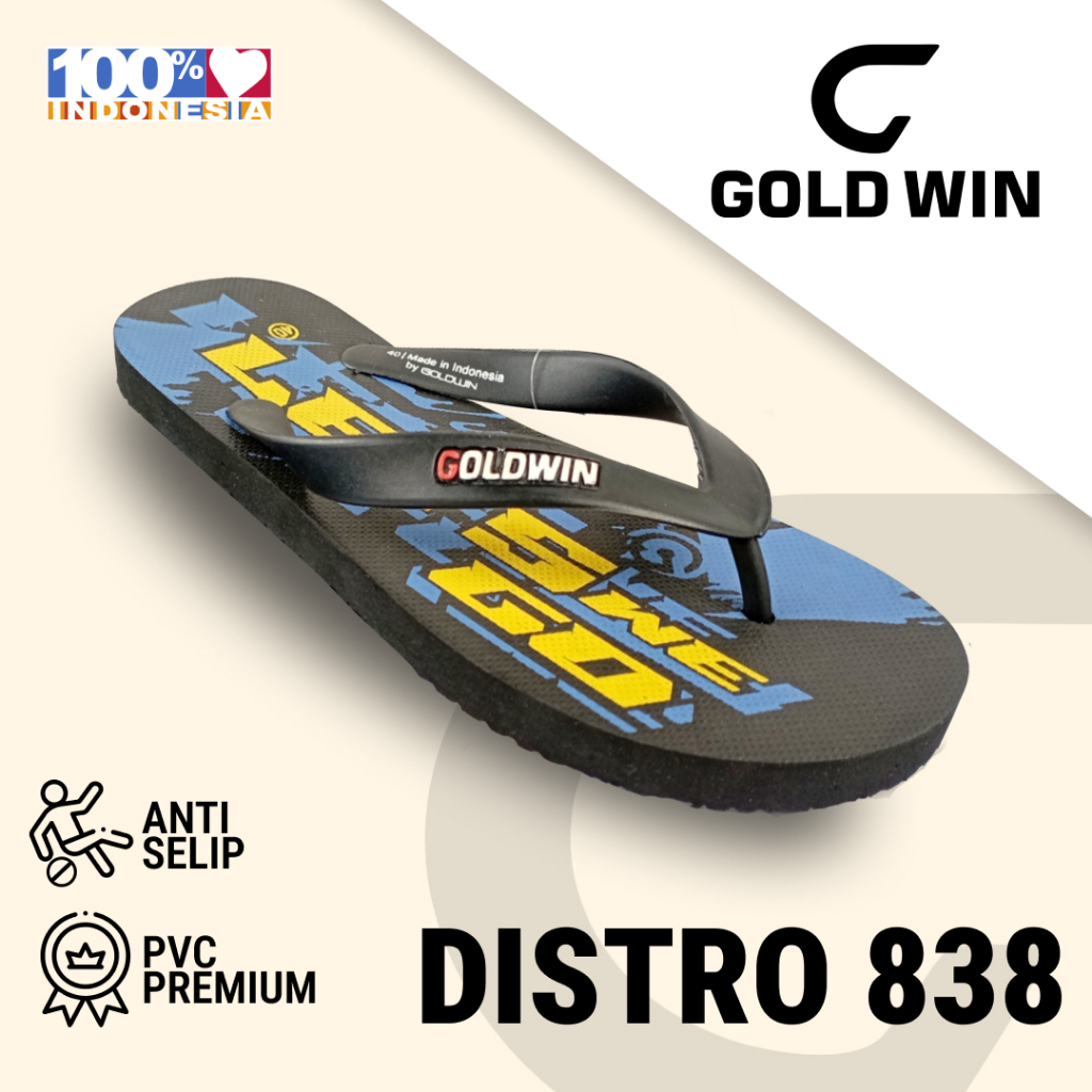 Sandal Jepit GOLDWIN DISTRO 838 Biru Anti Slip Premium Size 38–42