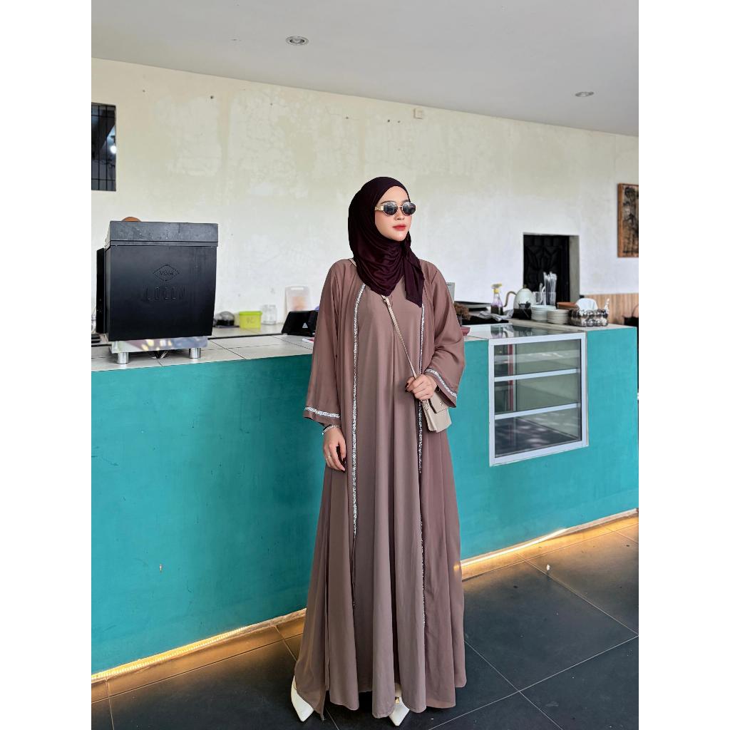 Juwita Gamis Jersey Mix Ceruty Baby Doll | Dress Muslimah Elegant Flowly Busui Friendly