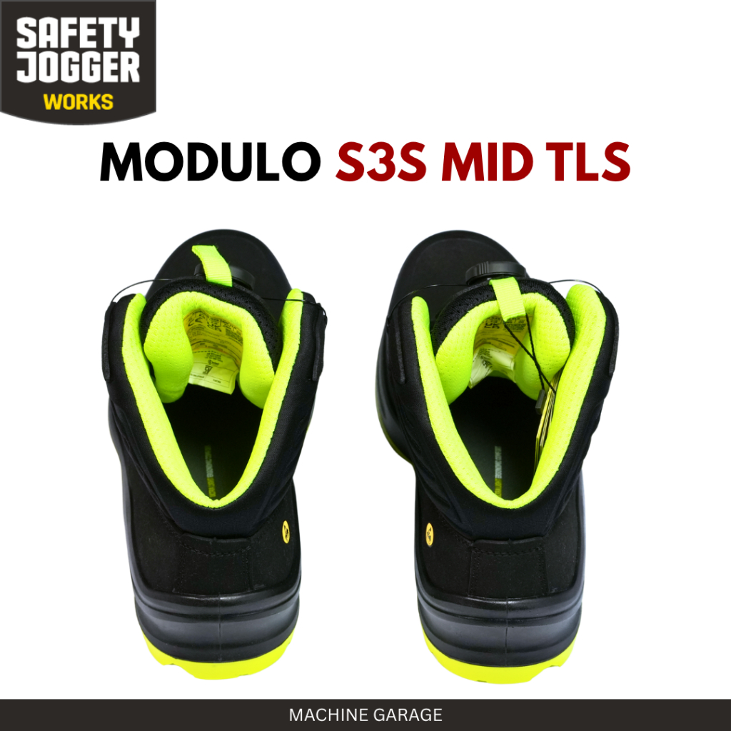 Sepatu Safety Jogger Works Modulo S3S Mid TLS Nano Carbon Toecap Metal Free Antistatic ESD Anti Slip