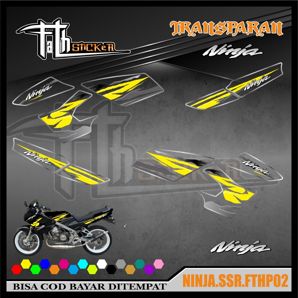 Striping TRANSPARAN  NINJA SSR FTHP02 Variasi Stiker Sticker list body motor  NINJA SSR Code FTHP02