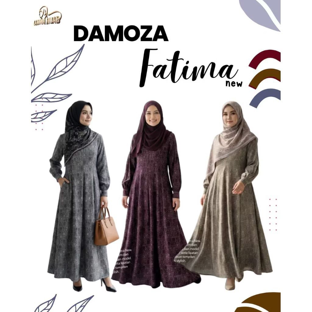DAMOZA FATIMA /Gamis Damoza / gamis kondangan / gamis lebaran / gamis premium / gamis eksklusif / ga