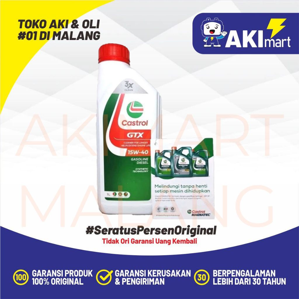 Castrol GTX Bensin 15W40 1 Liter oli Mobil City Car