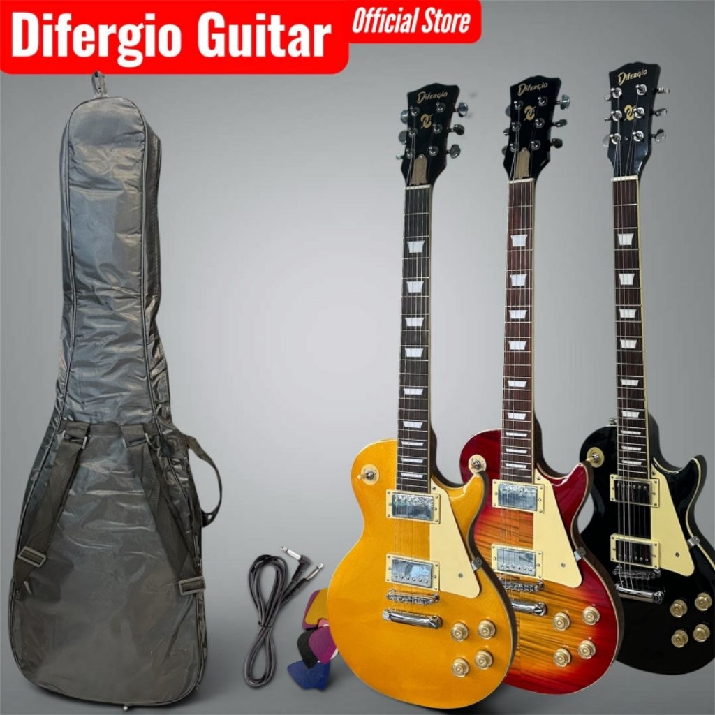 Gitar Elektrik Difergio Original Les Paul Gibson Model Slash Gold Black Cherry