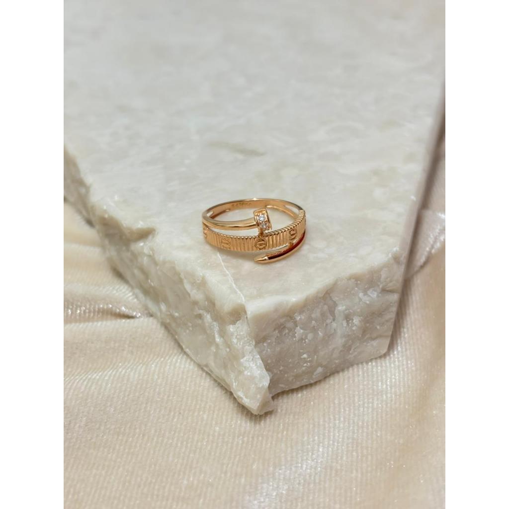 Cincin Emas Wanita Model Paku 16k 70% Anti Karat Gold
