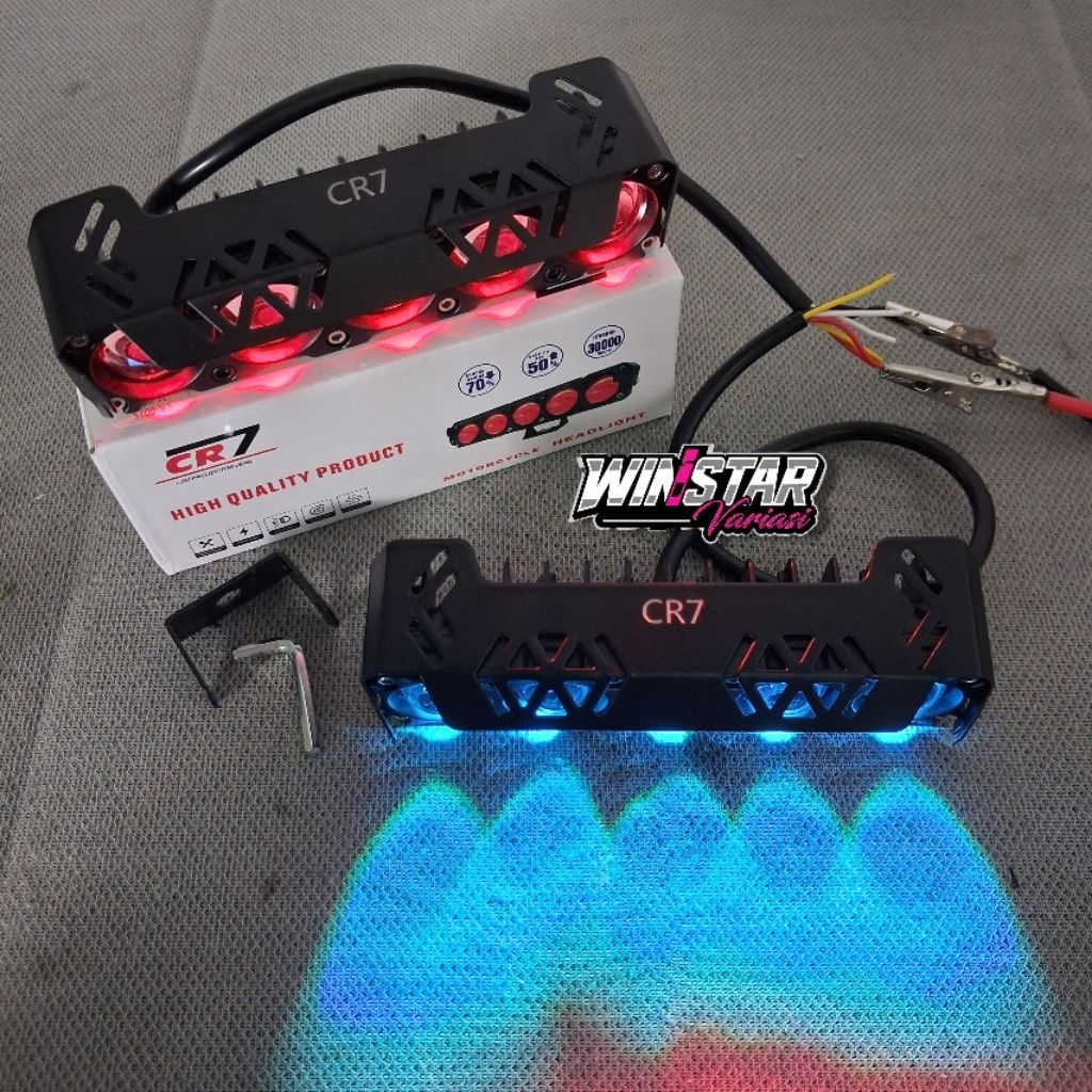 LAMPU TEMBAK LASER 5 LENSA CR7 PUTIH KUNING PLUS DEVIL CR-8075 UNIVERSAL MOTOR MOBIL