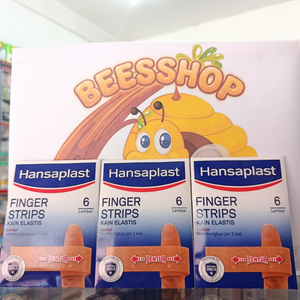 HANSAPLAST Plester Lentur Finger Strips isi 6 P3K Plester Kain Jari - Melindungi jari lebih erat