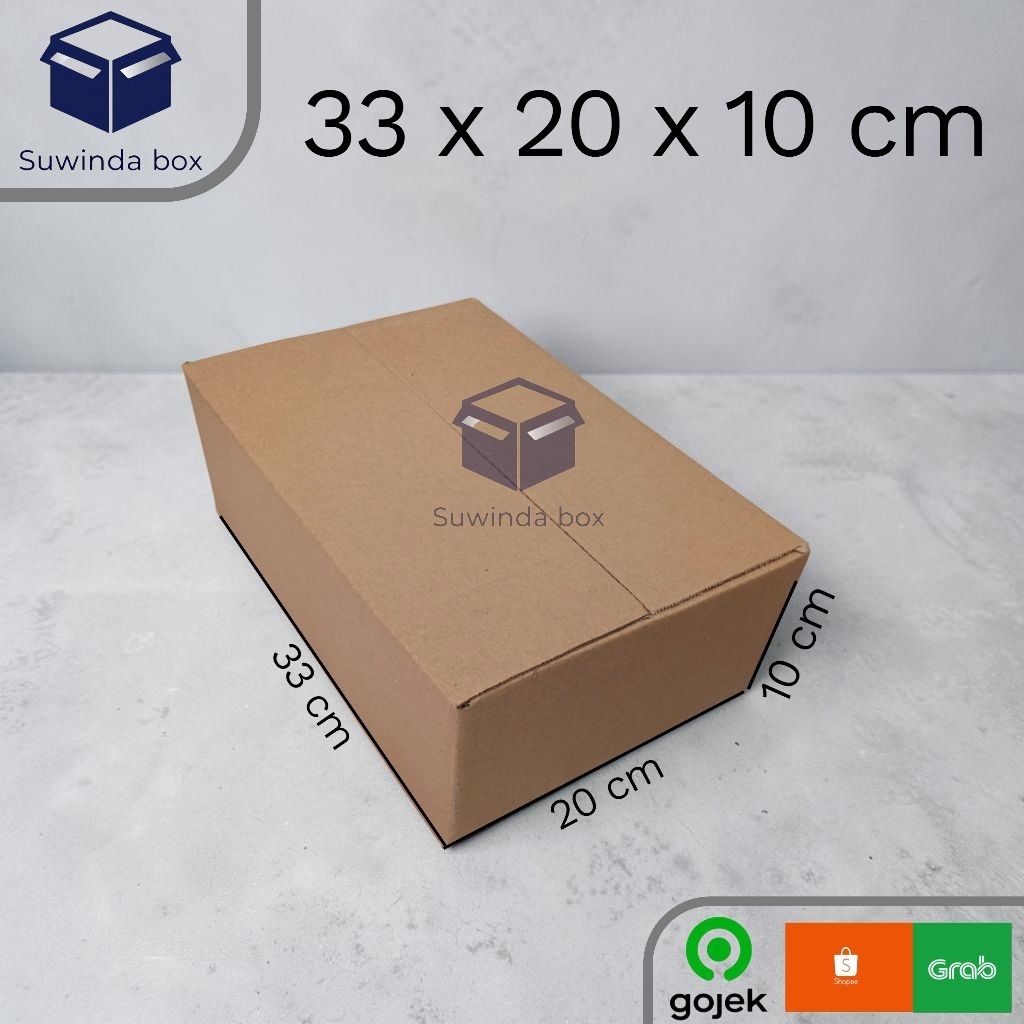 kardus ukuran 33x20x10 cm box packing dll single wall polos