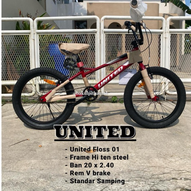 ( Khusus Kurir Kargo ) Sepeda anak cowok BMX ring 20 United floss 01 | Sepeda BMX united floss 01 uk