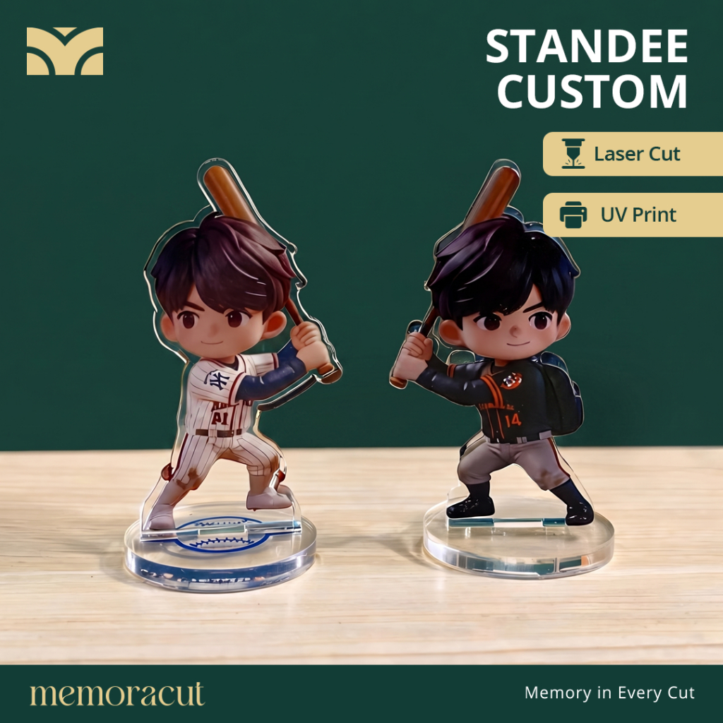 Standee Custom Chibi Anime Wajah Sendiri Kpop Karakter Anime Favorit — Memoracut Laser Cut UV Print 