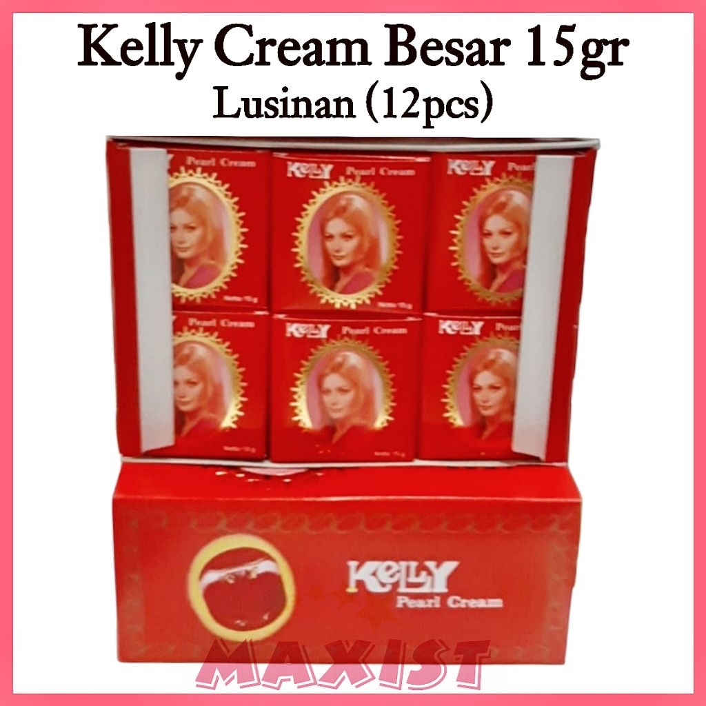 [Lusinan] 1 Lusin Kelly Pearl Cream Besar 15gr / Kelly Cream Kecil 5gr BPOM Original (12 pcs) / Meco