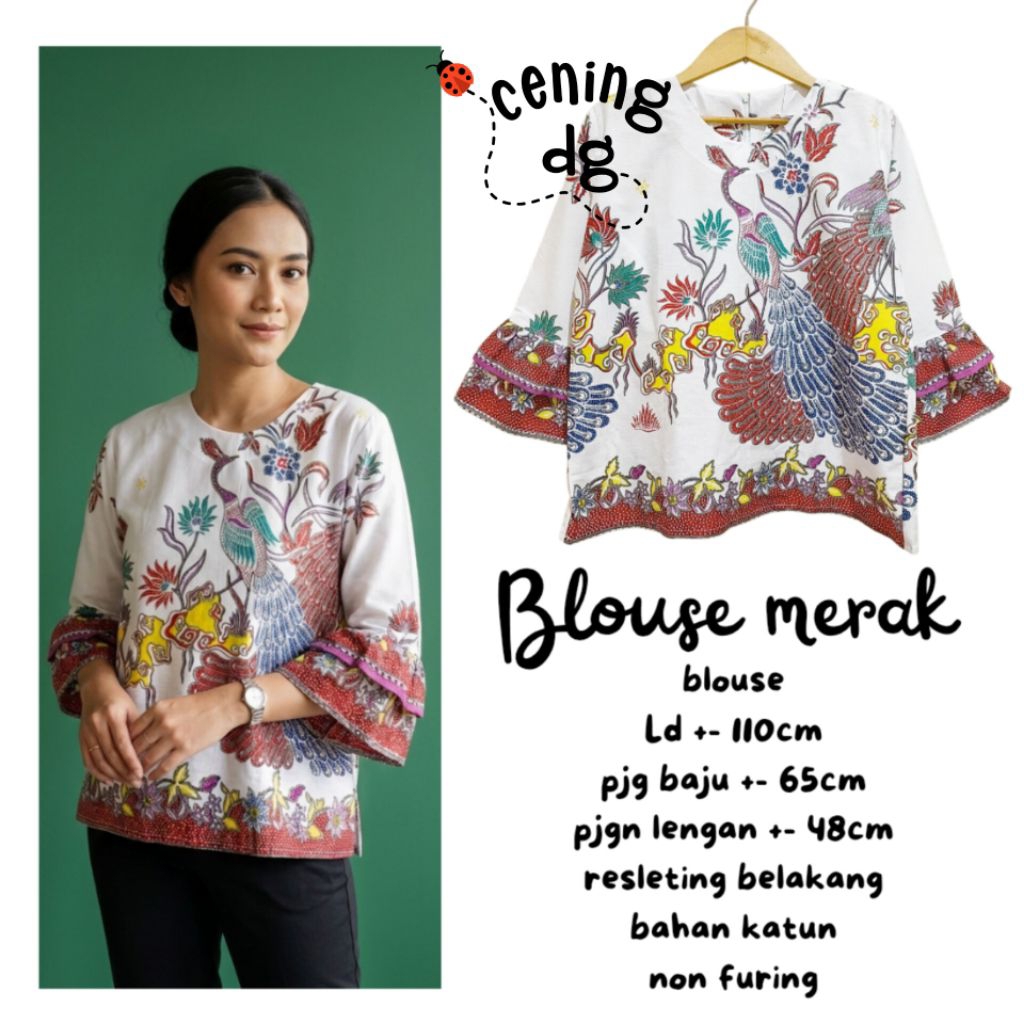 blouse merak / set bahan katun ( rok midi payung / rok maxy) • cening grosir solo