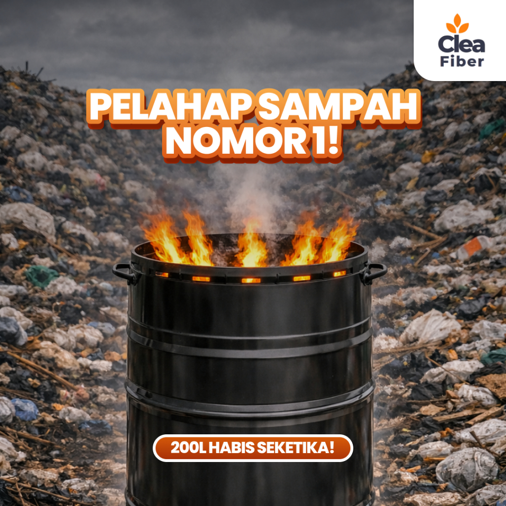 [DISKON] Drum bakar sampah minim asap besar, Alat bakar sampah besar, Tong bakar sampah besar, Tungk