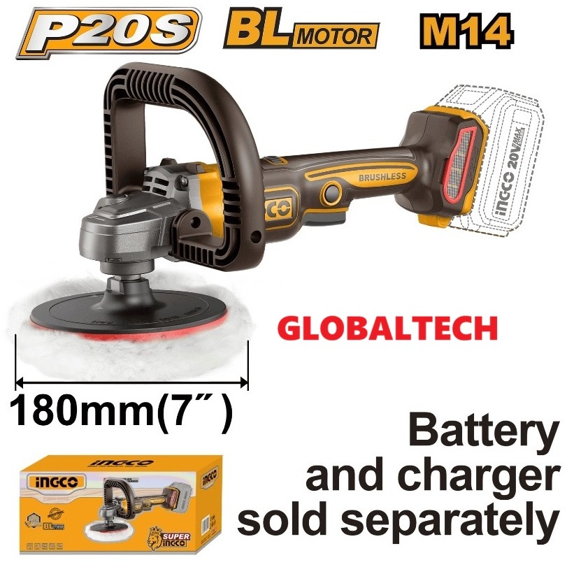INGCO APLI2018 MESIN POLISHER CORDLESS BRUSHLESS ANGLE POLISHER POLES