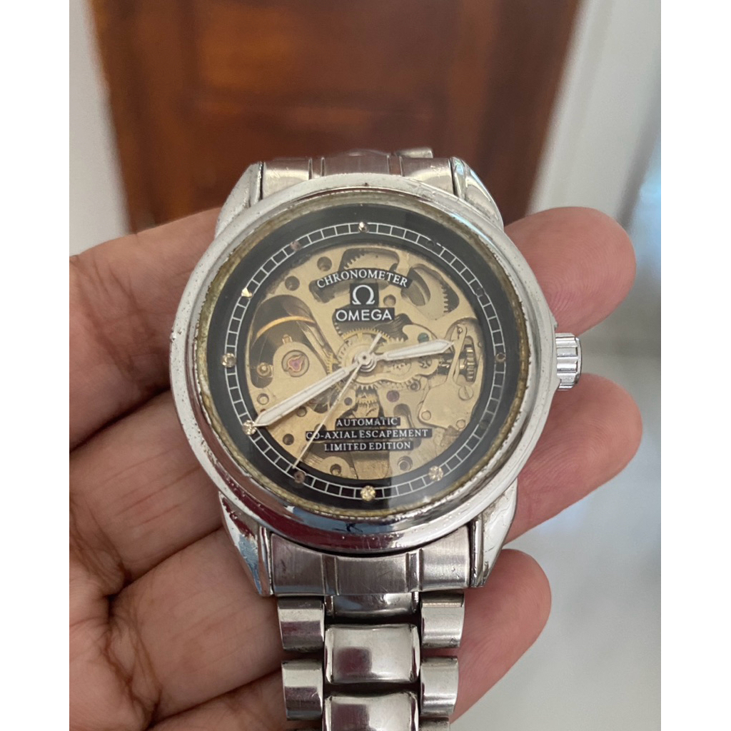 Jam Tangan Omega Automatic Skeleton Dial – Transparan Mesin Depan Belakang