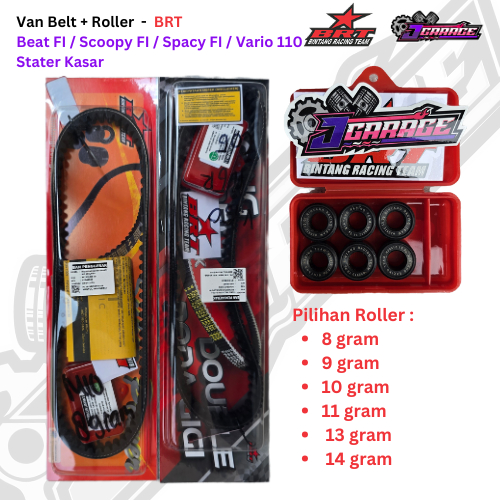 Vanbelt Beat FI Stater Kasar + Roller BRT - Paket Vanbelt dan Roller BRT - Beat Scoopy Vario 110 - F
