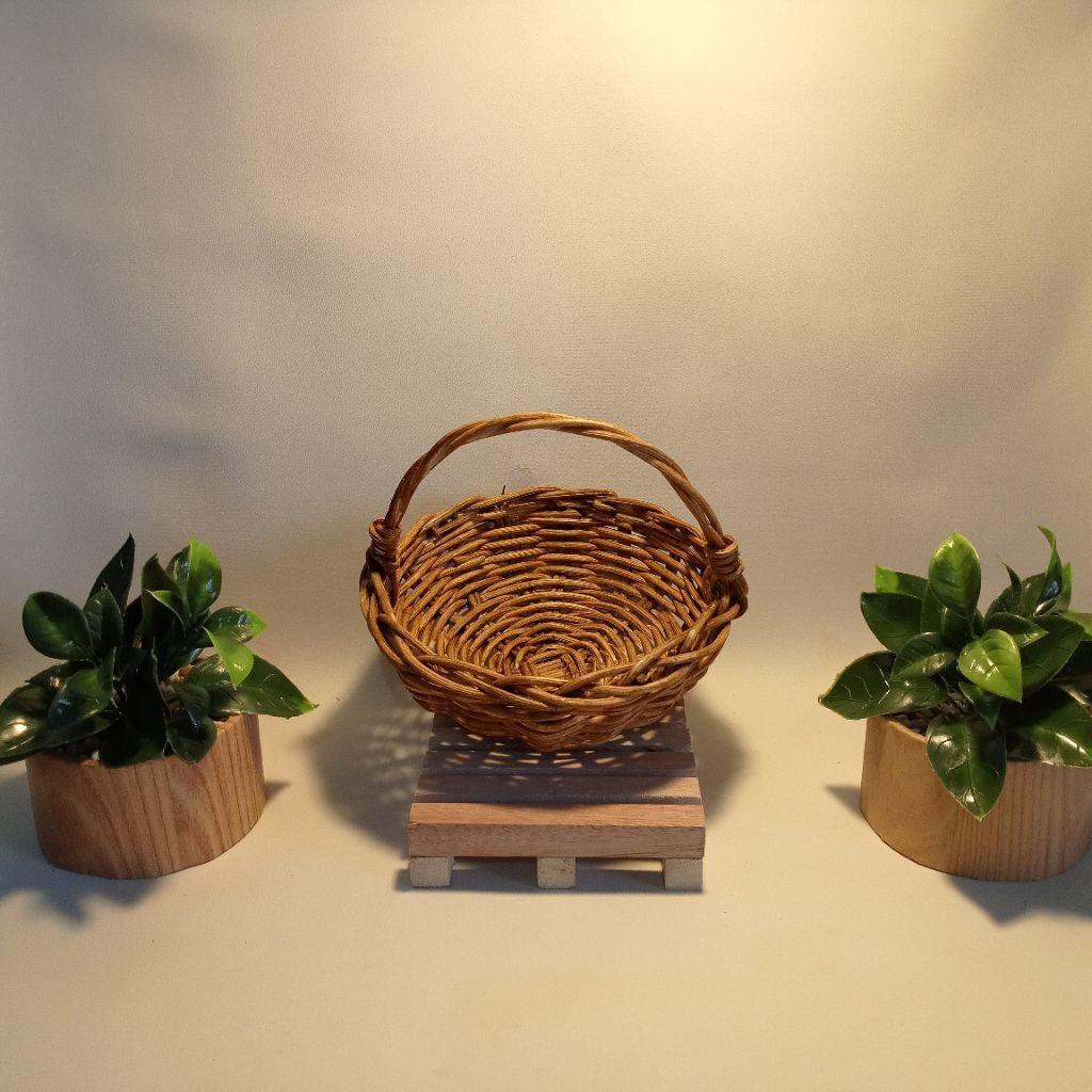 Parcel Buah Mini Rotan 15 cm - Desain Elegan, Serbaguna, Tahan Lama