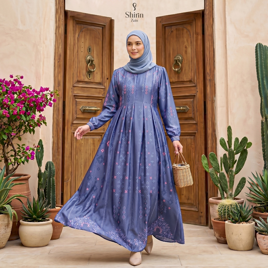 Gamis Motif Etnik Bahan Armani Silk