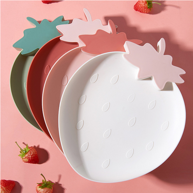 Piring Strawberry Snack Tray Strawberry Shape Piring Dessert Plate Fruit