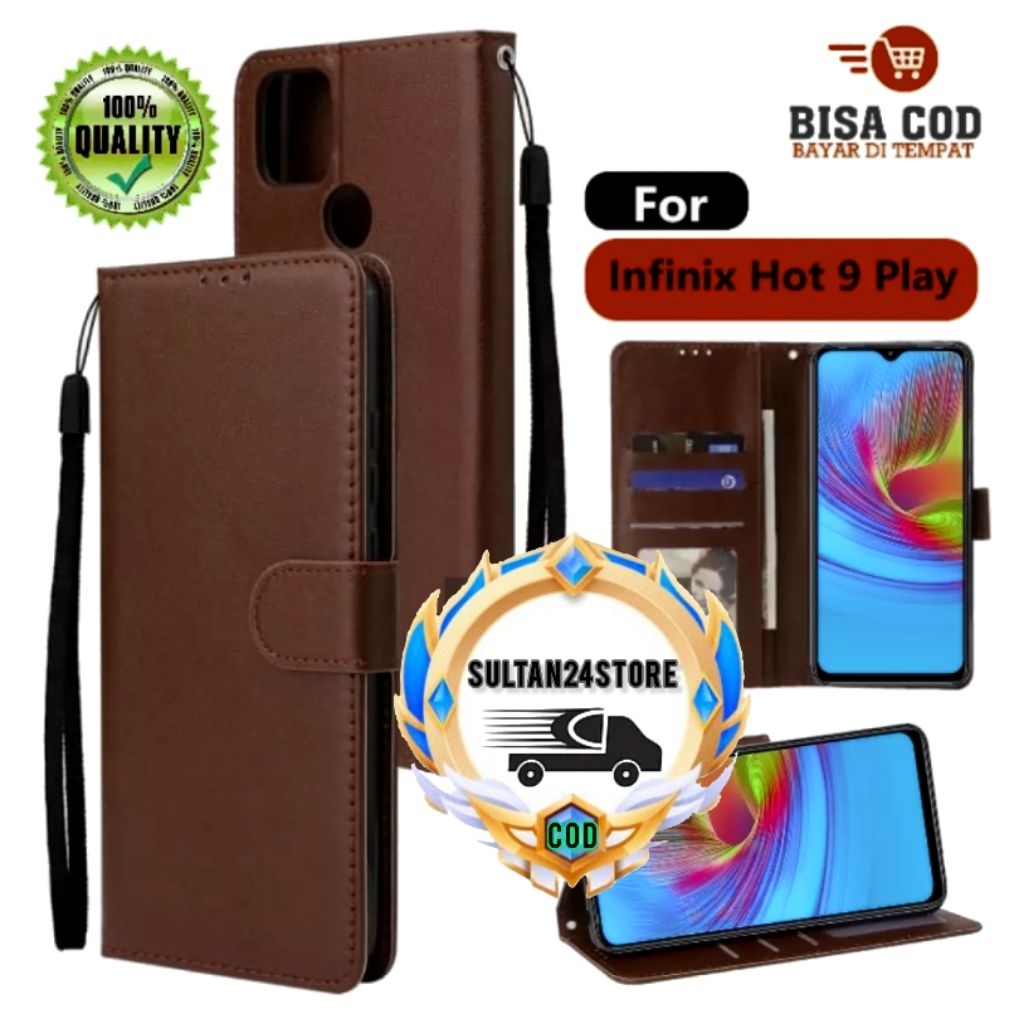 Case Dompet Case Leather Flip For INFINIX HOT 9 PLAY / HOT 10 PLAY