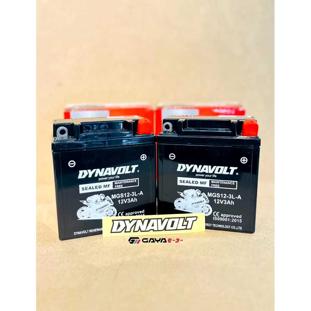 Dynavolt Aki kering RX King Ninja 150 Accu Nano Gel MGS12-3L A 12 Volt 3 Amper