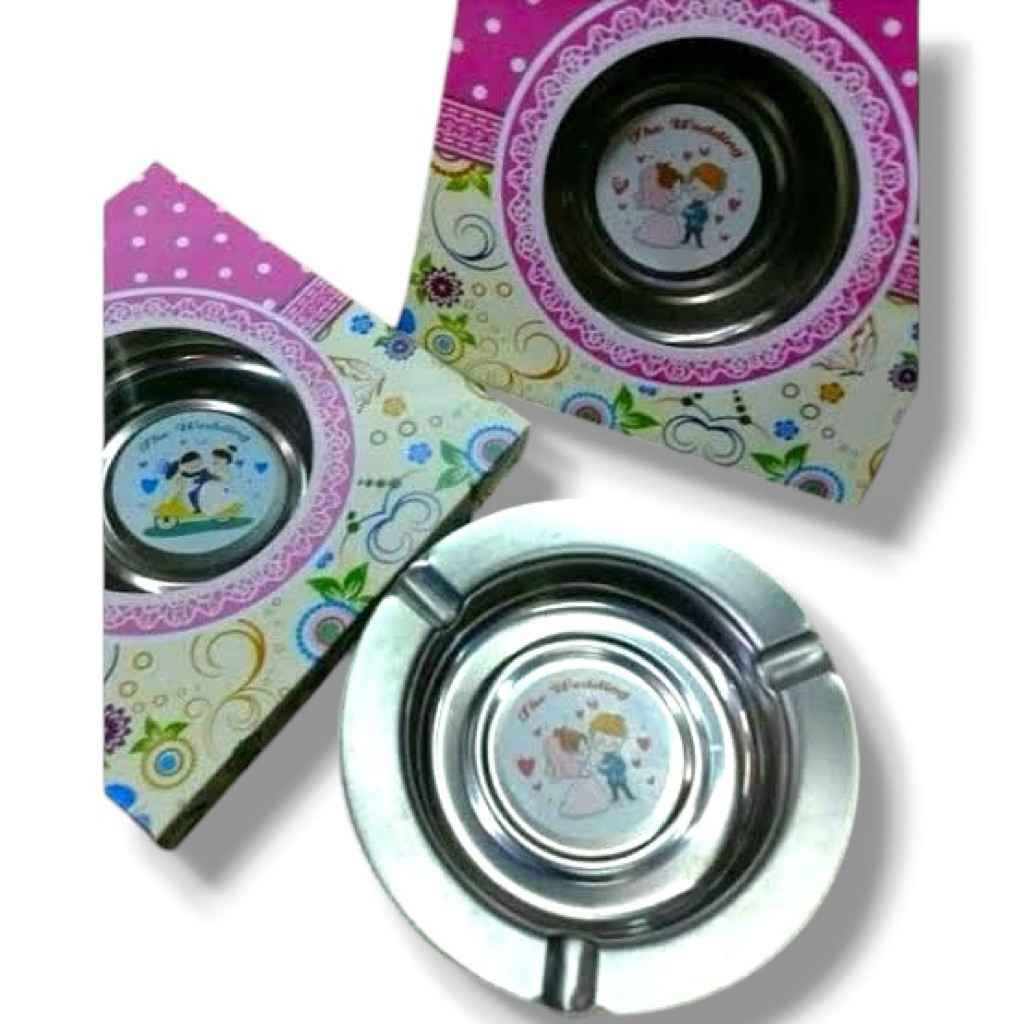 Souvenir Pernikahan Mangkok Stainless Mini + Box Motif Premium | Souvenir Nikahan Unik & Elegan