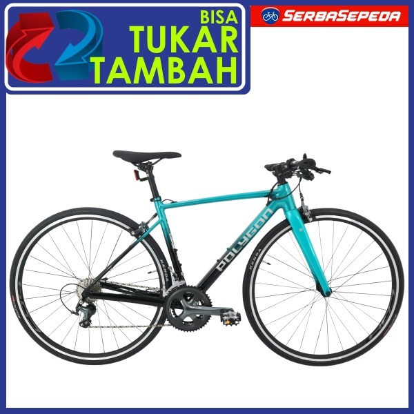 Polygon Strattos F4 Sepeda Balap / Roadbike 700C Flatbar Full Shimano Tiagra Fork Carbon