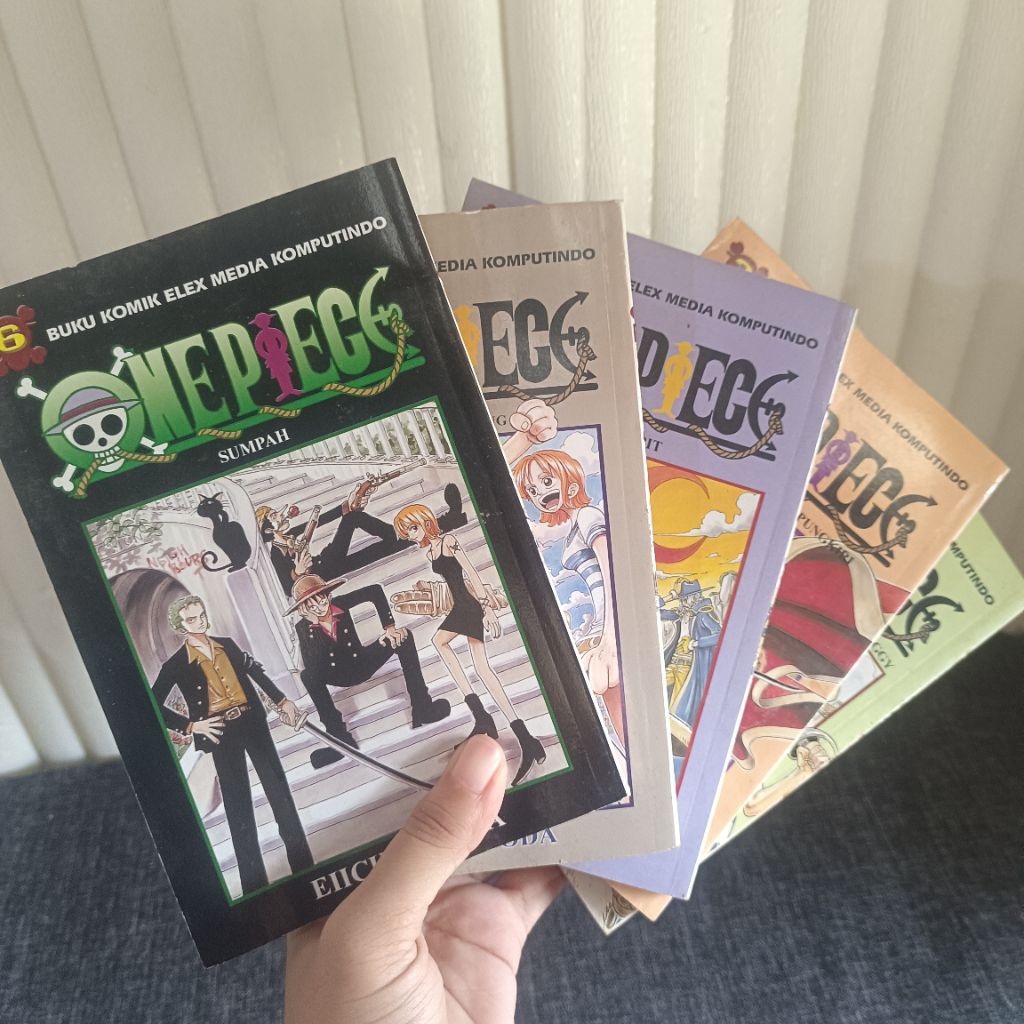 preloved kolpri || set komik one piece || vol 2 , 3 , 4 , 5 , 6 || paket 5 buku