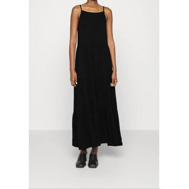 Maxi dress black cami sleeveless gap gaun panjang polos nranded wanita