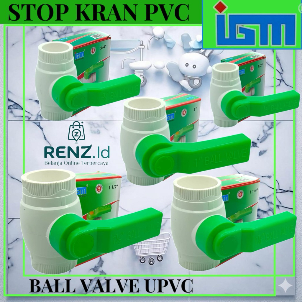IGM stop kran pvc ball valve upvc kran bola pvc IB-009
