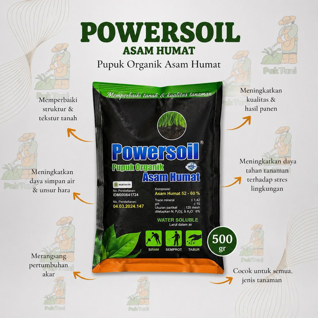 PUPUK POWER SOIL PEMBENAH TANAH, MENUNGKATKAN PH TANAH, MEMPERBAIKI STRUKTUR TANAH